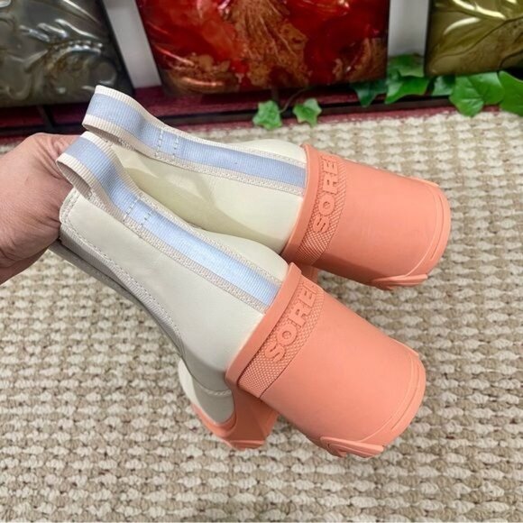 SOREL Brex Waterproof Platform Block Heel Chelsea Bootie Natural Paradox Pink - Picture 7 of 13